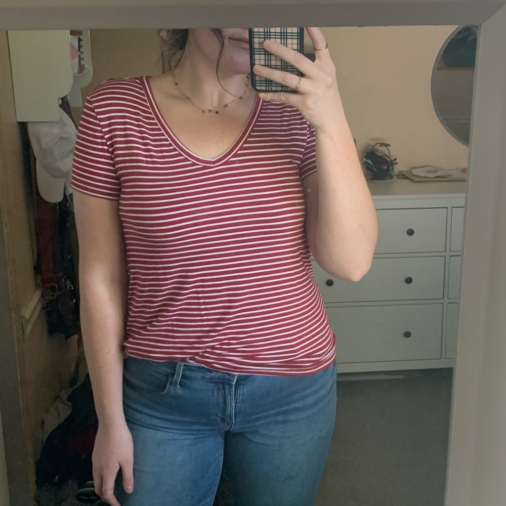 AE Red Striped Tee